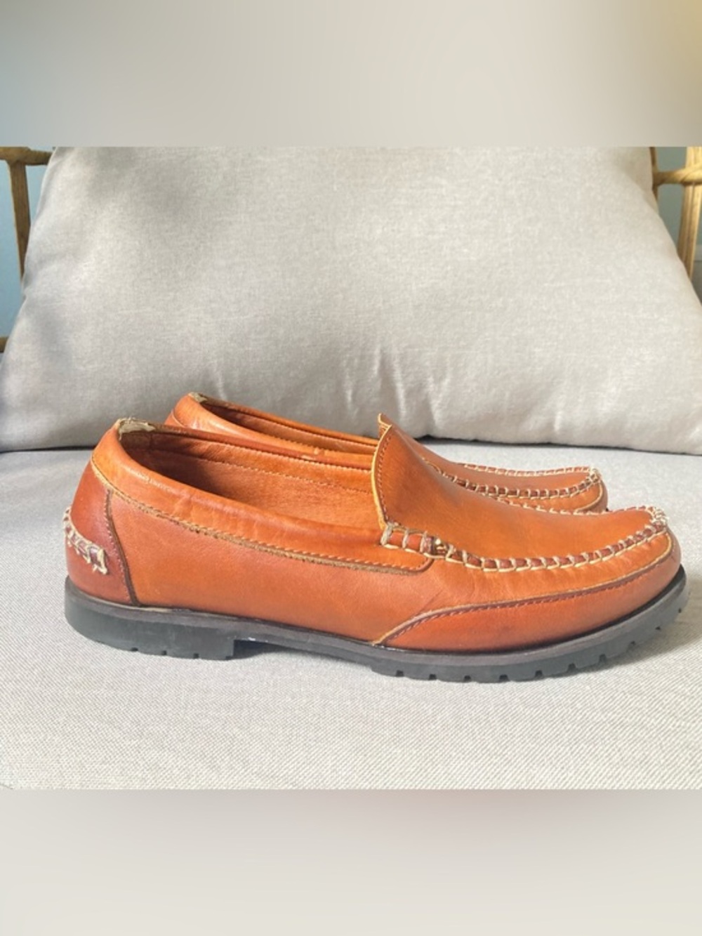 Eddie Bauer Leather Loafers Moc Toe Slip-On Shoes Brown Women’s 9.5 Narrow